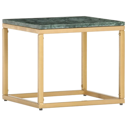 Coffee Table Green 15.7"x15.7"x13.8" Real Stone with Marble Texture