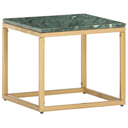 Coffee Table Green 15.7"x15.7"x13.8" Real Stone with Marble Texture