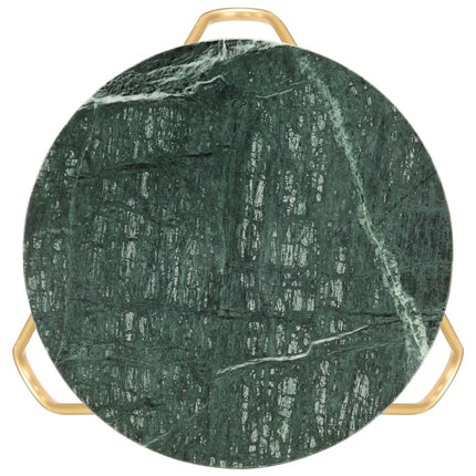 Coffee Table Green 15.7"x15.7"x15.7" Real Stone with Marble Texture