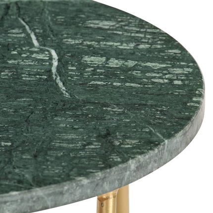 Coffee Table Green 15.7"x15.7"x15.7" Real Stone with Marble Texture