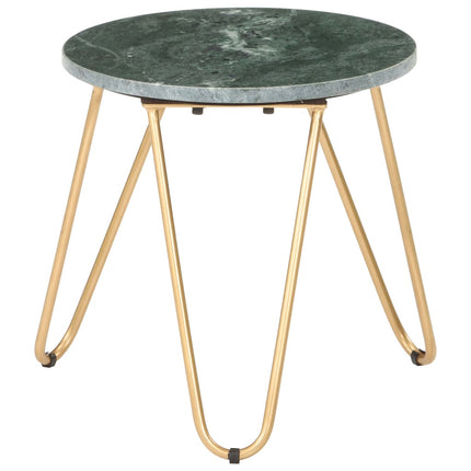 Coffee Table Green 15.7"x15.7"x15.7" Real Stone with Marble Texture