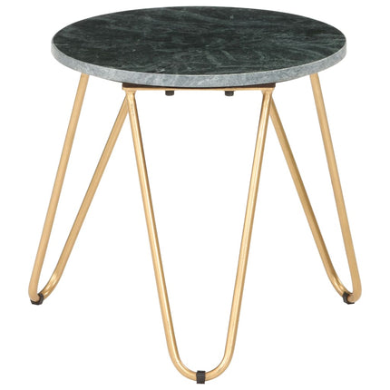 Coffee Table Green 15.7"x15.7"x15.7" Real Stone with Marble Texture