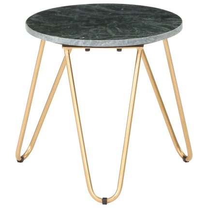 Coffee Table Green 15.7"x15.7"x15.7" Real Stone with Marble Texture