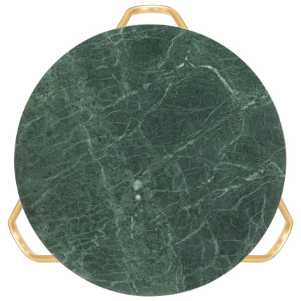 Coffee Table Green 25.6"x25.6"x16.5" Real Stone with Marble Texture