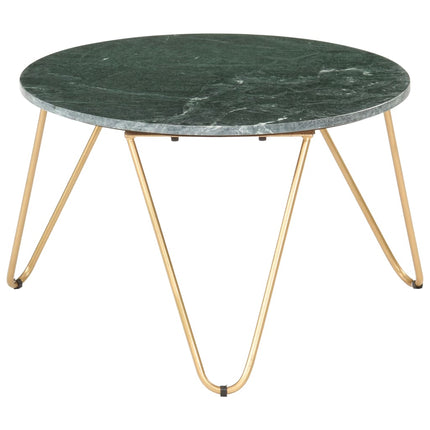 Coffee Table Green 25.6"x25.6"x16.5" Real Stone with Marble Texture