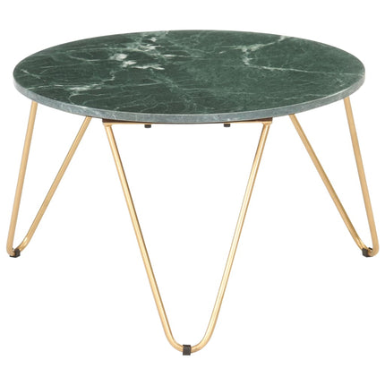 Coffee Table Green 25.6"x25.6"x16.5" Real Stone with Marble Texture