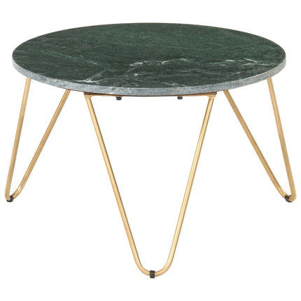 Coffee Table Green 25.6"x25.6"x16.5" Real Stone with Marble Texture