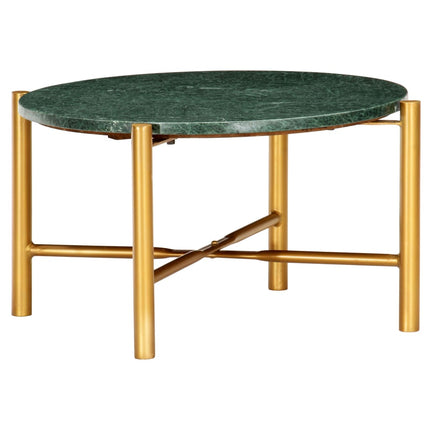 Coffee Table Green 23.6"x23.6"x13.8" Real Stone with Marble Texture