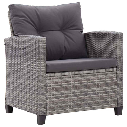 6 Piece Patio Sofa Set with Cushions Poly Rattan Dark Gray