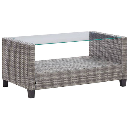 6 Piece Patio Sofa Set with Cushions Poly Rattan Dark Gray