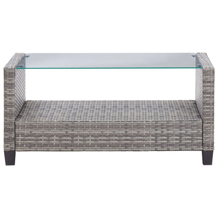 6 Piece Patio Sofa Set with Cushions Poly Rattan Dark Gray