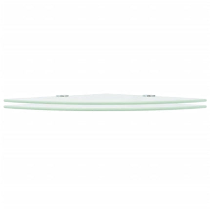 Corner Shelves 2 pcs with Chrome Supports Glass White 13.8"x13.8