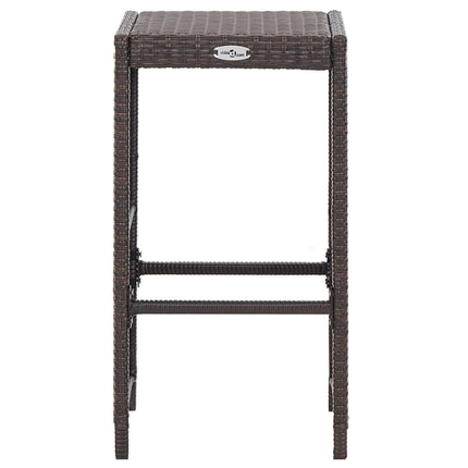 7 Piece Patio Bar Set with Cushions Poly Rattan Brown