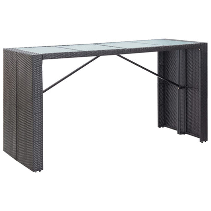 9 Piece Patio Bar Set Poly Rattan Black
