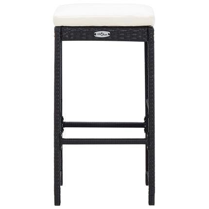 9 Piece Patio Bar Set Poly Rattan Black