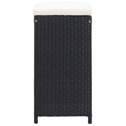 9 Piece Patio Bar Set Poly Rattan Black