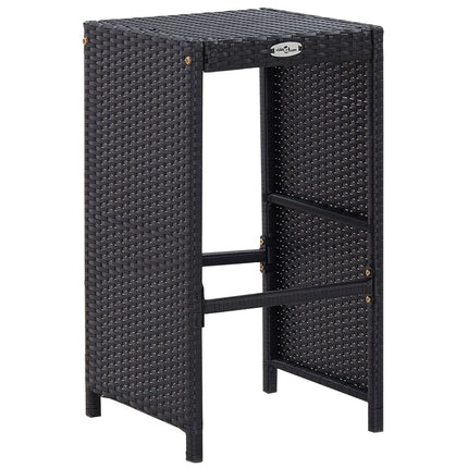 9 Piece Patio Bar Set Poly Rattan Black