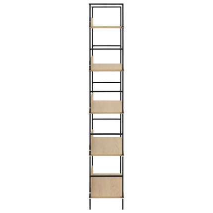 5-Layer Book Shelf Oak 23.6"x10.9"x62.4" Engineered Wood