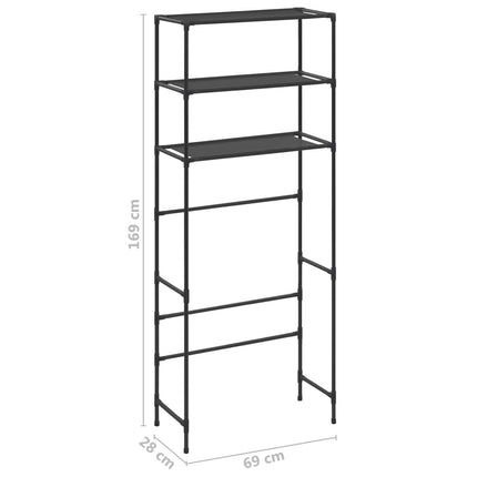 3-Tier Storage Rack over Laundry Machine Black 27.2"x11"x66.5
