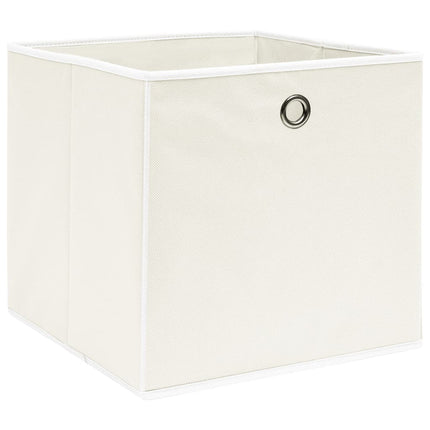 Storage Boxes 4 pcs White 12.6"x12.6"x12.6" Fabric
