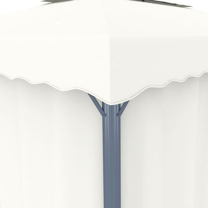 Gazebo with Curtain 13.1'x9.8'Cream White Aluminum