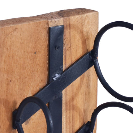 Wine Rack for 6 Bottles 13.8"x13.8"x39.4" Solid Teak Wood