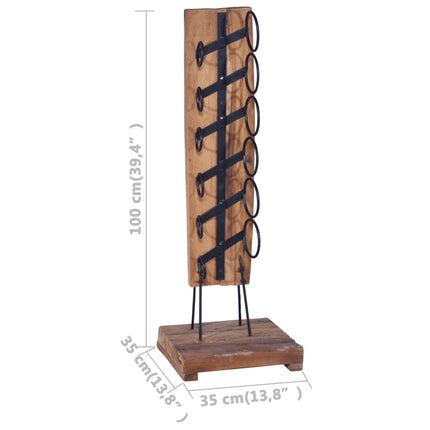 Wine Rack for 6 Bottles 13.8"x13.8"x39.4" Solid Teak Wood