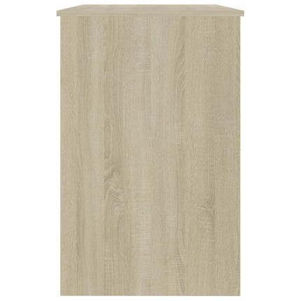 Desk White and Sonoma Oak 39.4"x19.7"x29.9" Engineered Wood