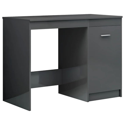 Desk High Gloss Gray 39.4"x19.7"x29.9" Engineered Wood