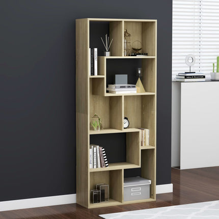 Book Cabinet Sonoma Oak 26.4"x9.4"x63.4" Engineered Wood