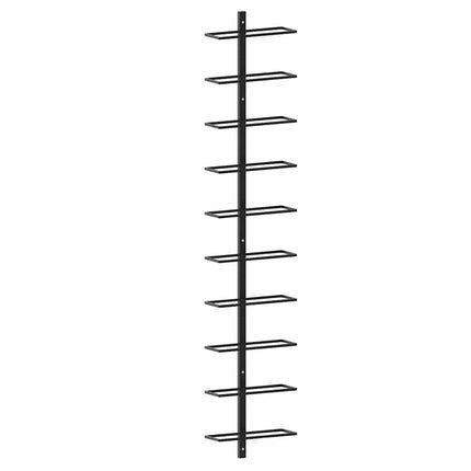 Wall-mounted Wine Rack for 10 Bottles Black Metal