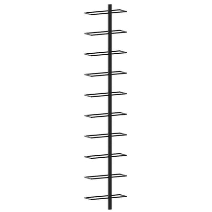 Wall-mounted Wine Rack for 10 Bottles Black Metal