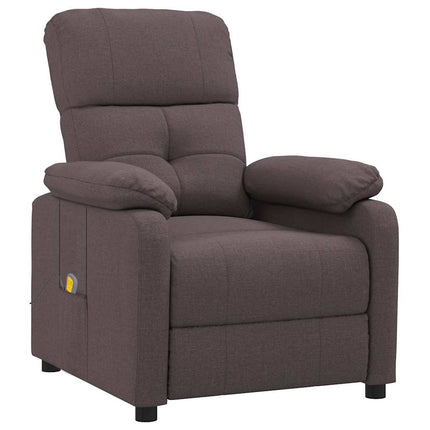 Massage Recliner Dark Brown Fabric