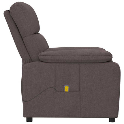 Massage Recliner Dark Brown Fabric