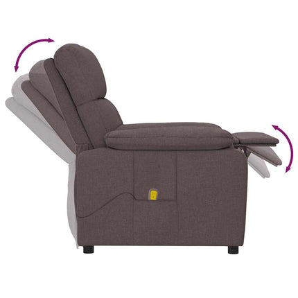 Massage Recliner Dark Brown Fabric