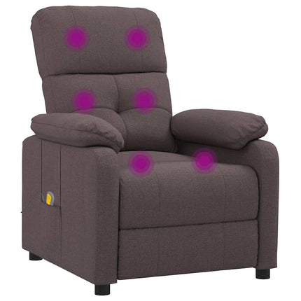 Massage Recliner Dark Brown Fabric