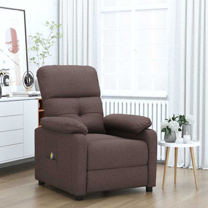 Massage Recliner Dark Brown Fabric
