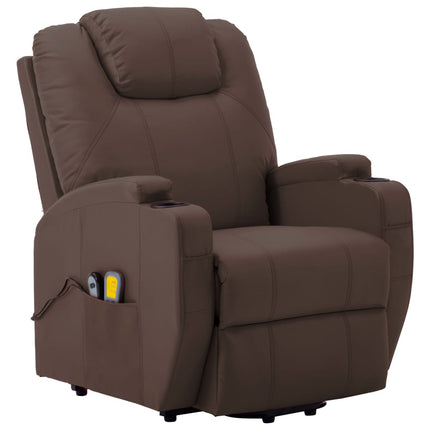 Stand up Massage Chair Brown Faux Leather