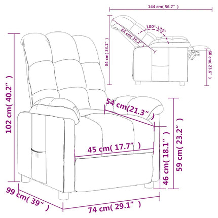 Recliner Black Fabric