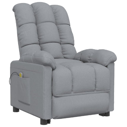 Massage Recliner Light Gray Fabric