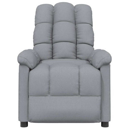 Massage Recliner Light Gray Fabric