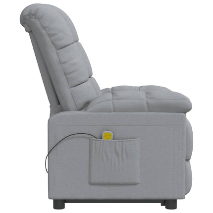 Massage Recliner Light Gray Fabric