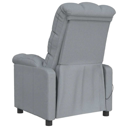 Massage Recliner Light Gray Fabric