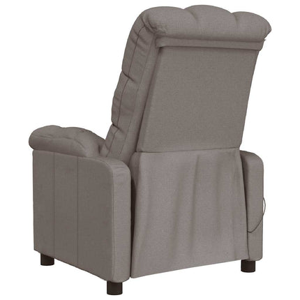 Massage Recliner Taupe Fabric
