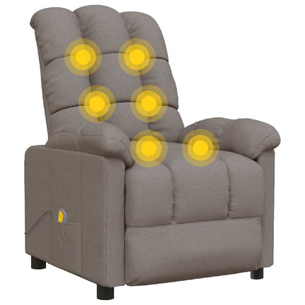Massage Recliner Taupe Fabric