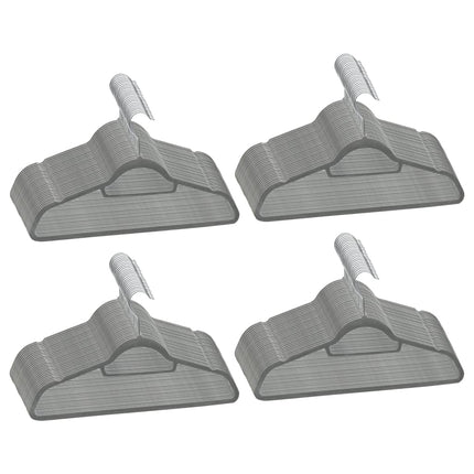 100 pcs Clothes Hanger Set Anti-slip Gray Velvet
