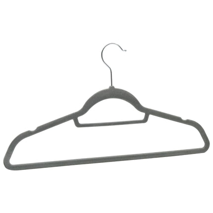 100 pcs Clothes Hanger Set Anti-slip Gray Velvet