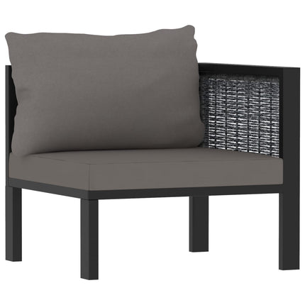 7 Piece Patio Lounge Set with Cushions Poly Rattan Anthracite