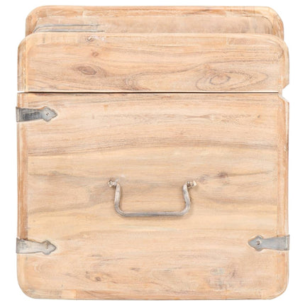Chest 15.7"x15.7"x15.7" Solid Acacia Wood