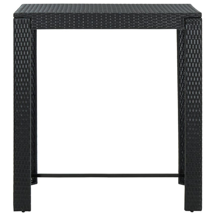 Patio Bar Table Black 39.4"x23.8"x43.5" Poly Rattan
